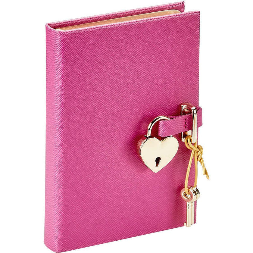 Heart Lock Leather Diary