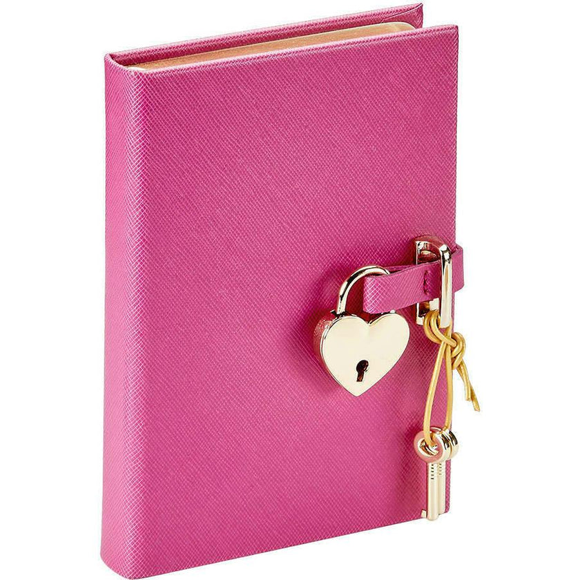Heart Lock Leather Diary