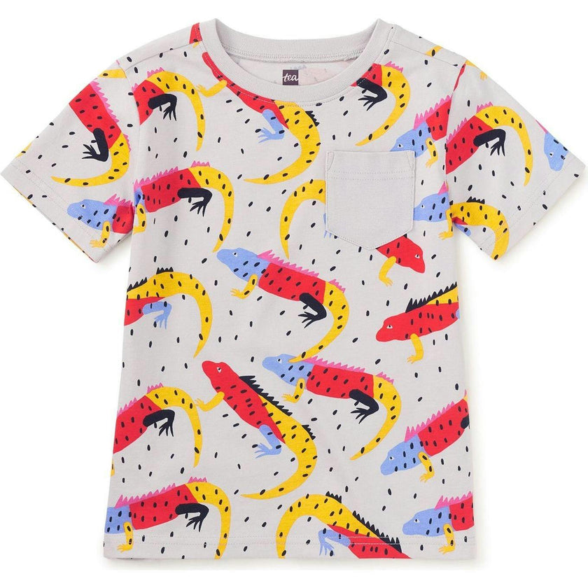 Printed Pocket Tee, Grey