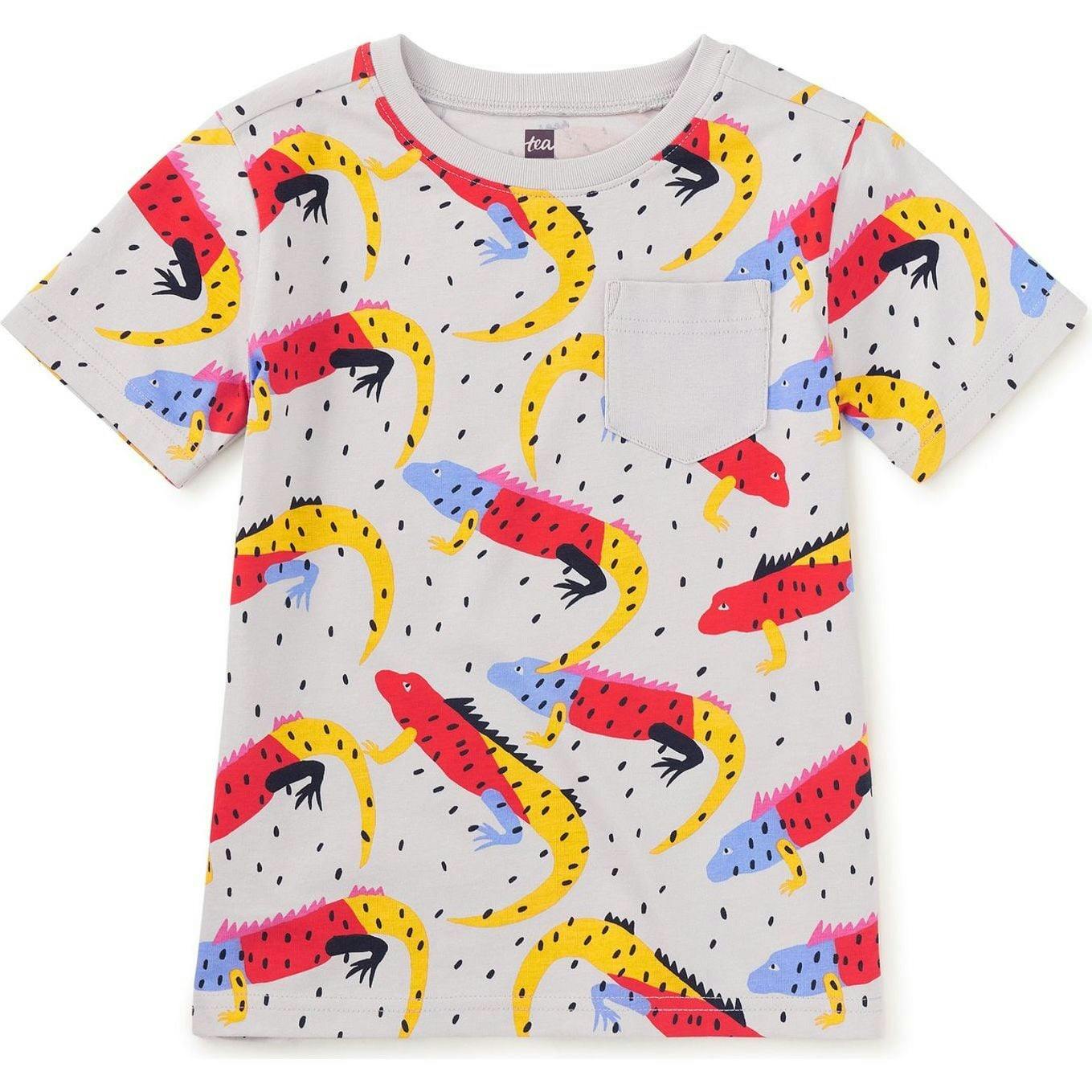 Printed Pocket Tee, Grey