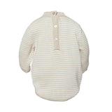 Baby Knit Romper Oatmeal Stripe