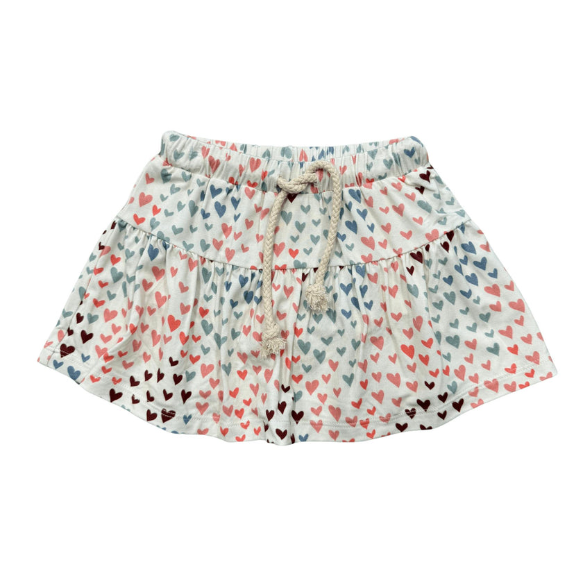 Girls Skort in Rainbow Hearts
