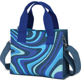 Blue Swirl Denim Crossbody Bag