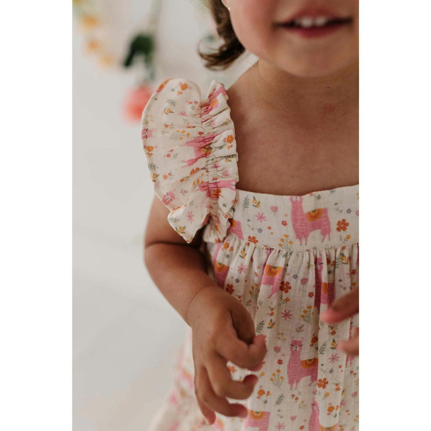Girl's Drop-Waist Peplum Dress