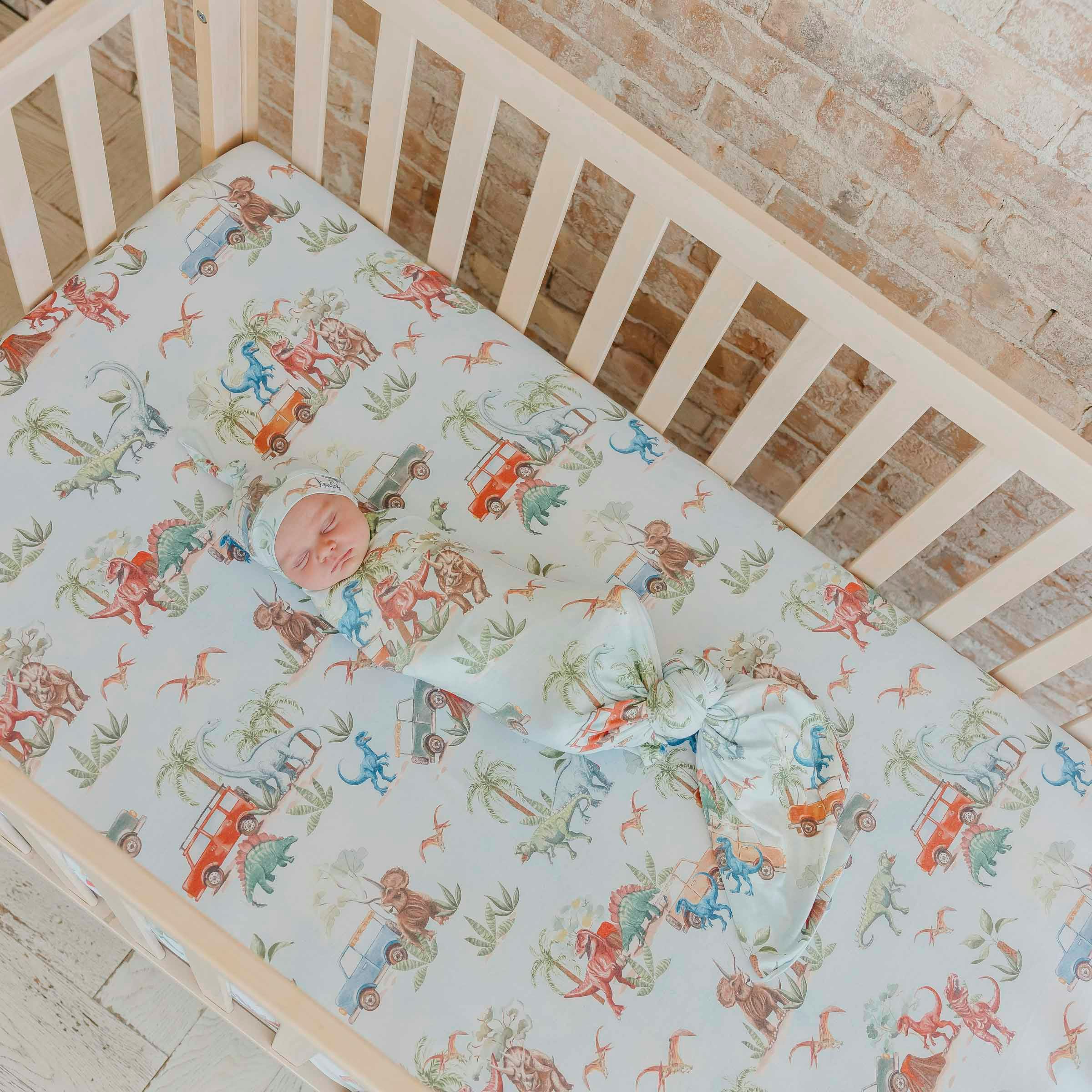 Knit Swaddle Blanket - Dino Explorer
