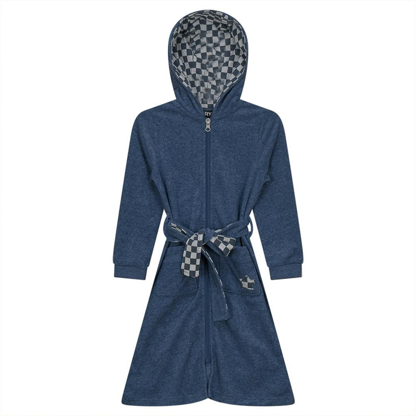 Checkered Star Applique Terry Robe
