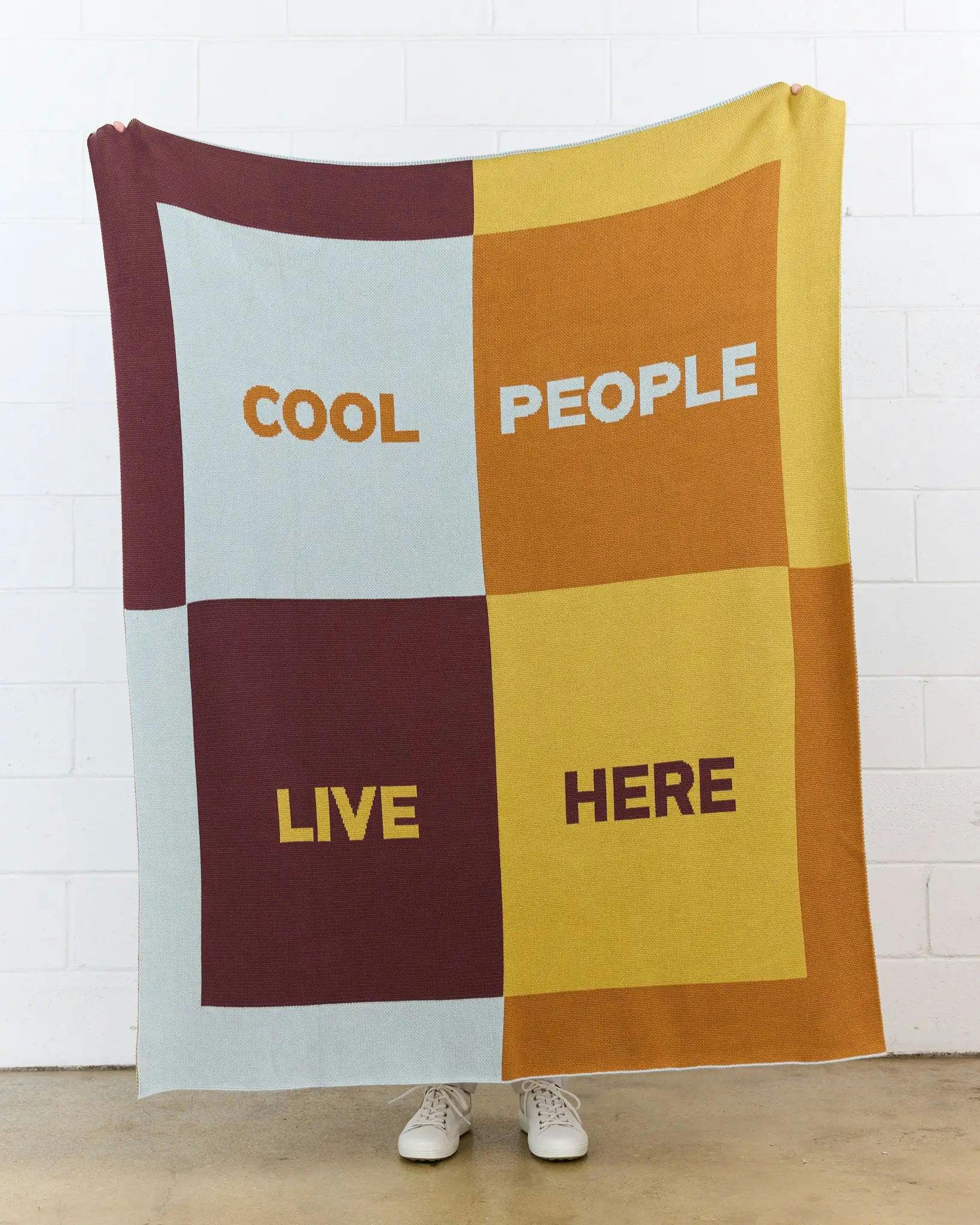 Cool People Live Here Knit Blanket