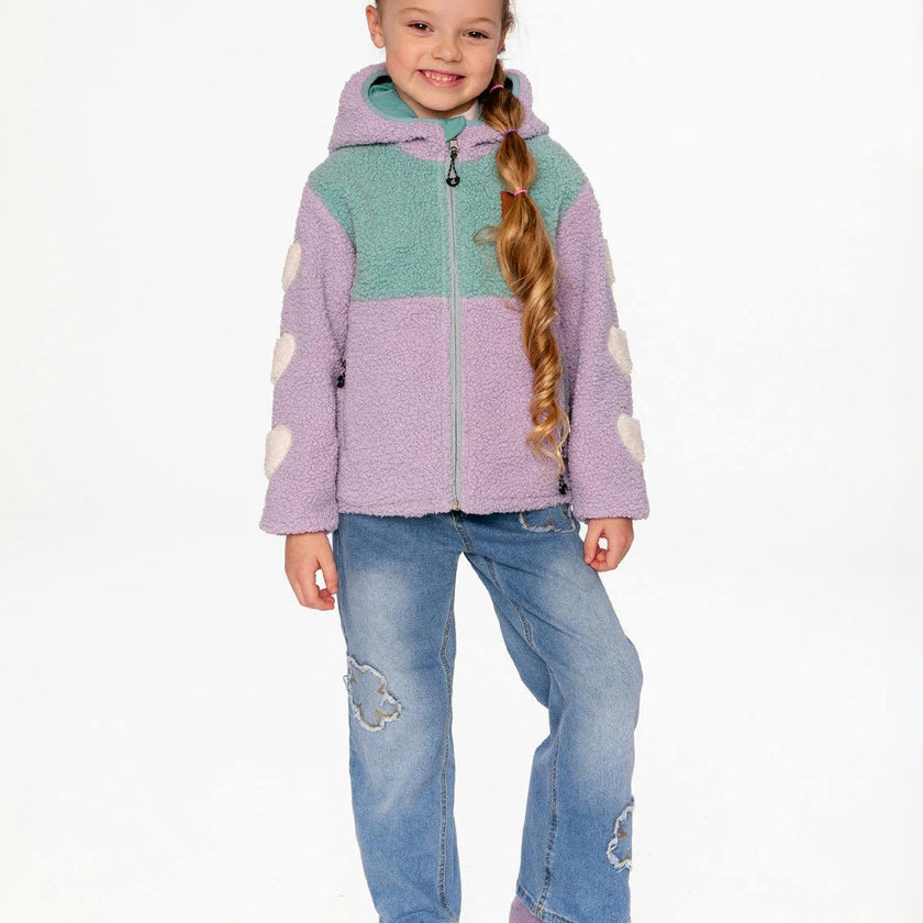 Reversible Mid-Season Jacket Pale Blue-Grey And Mauve