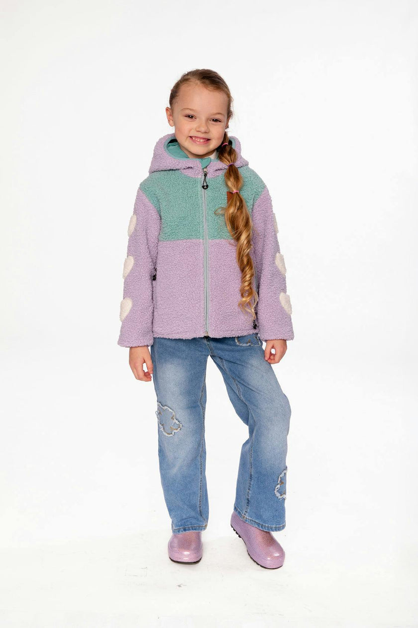 Reversible Mid-Season Jacket Pale Blue-Grey And Mauve