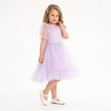 Dreamy Lilac Princess Tulle Birthday Dress for Girls