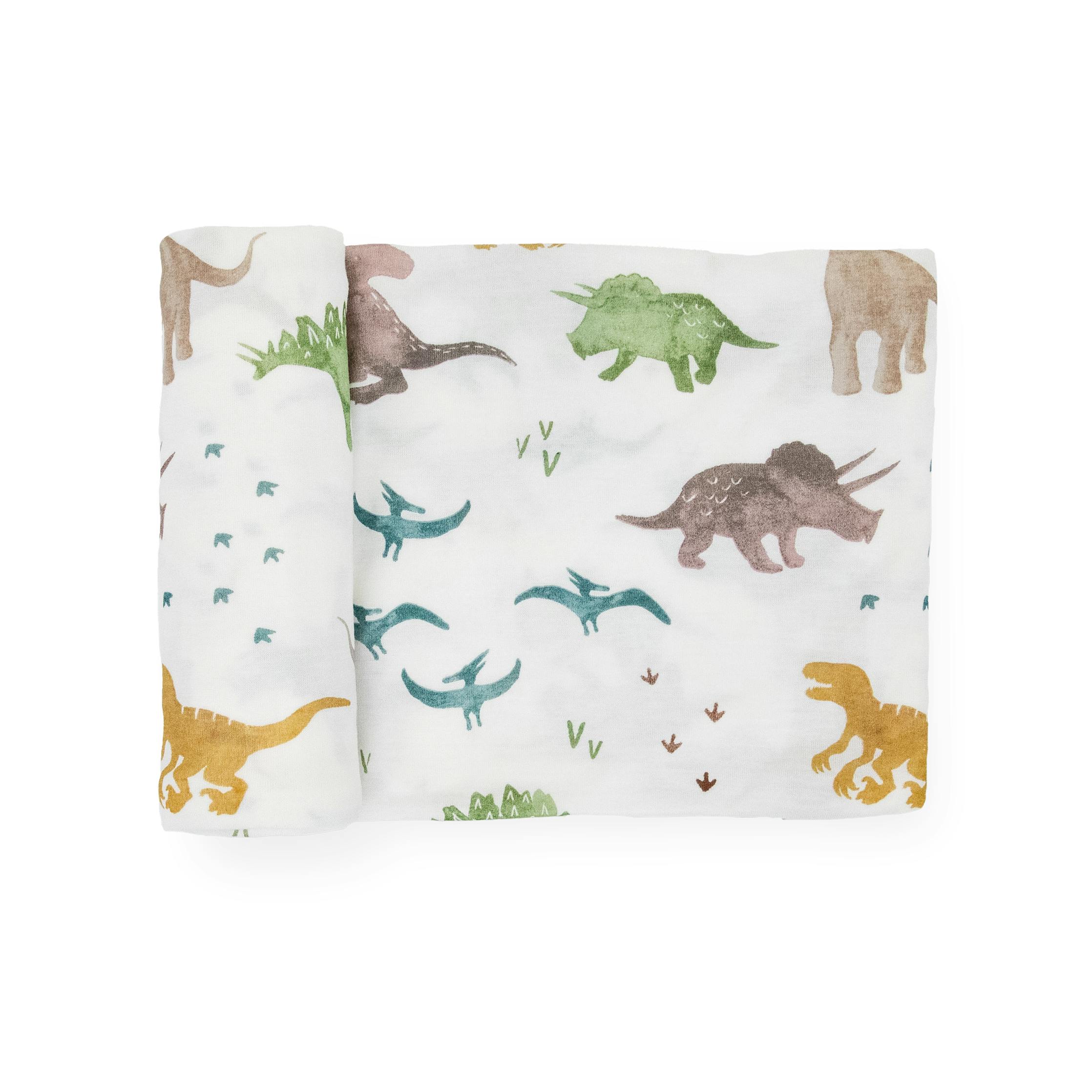 Stretch Knit Swaddle Blanket - Dino Pals