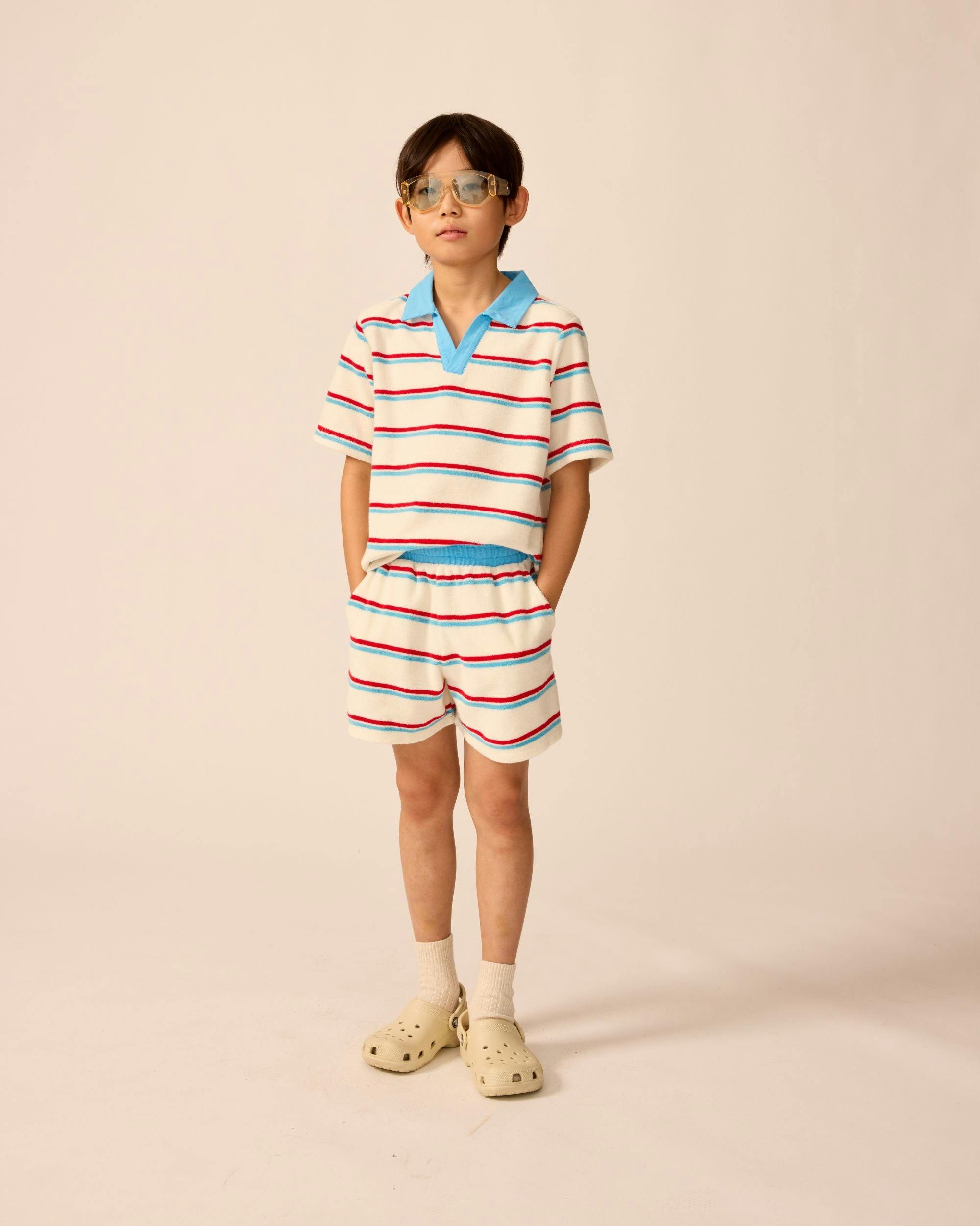 Organic Recess Polo in Terry Stripe