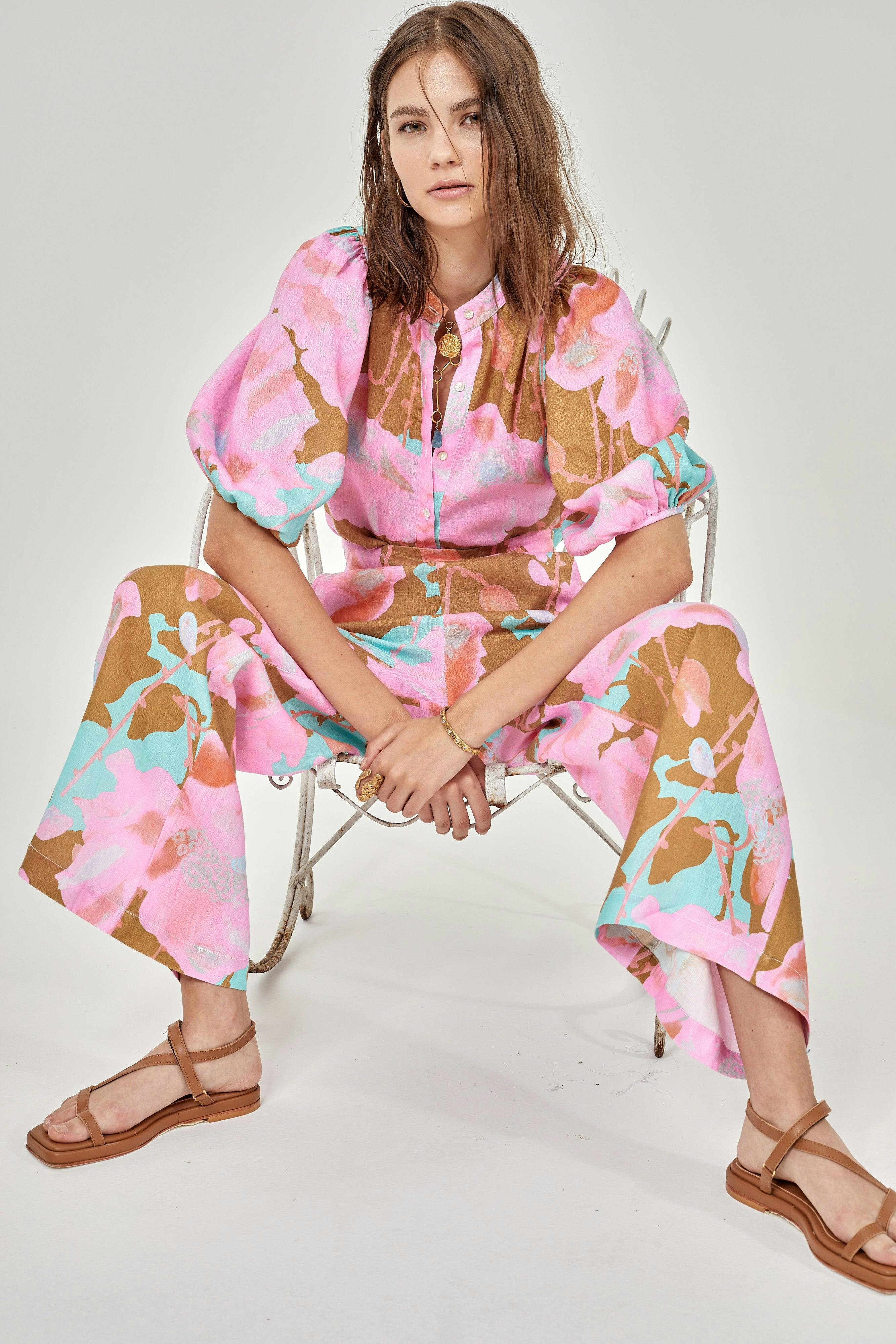 Bubble Linen Shirt - Aquarela