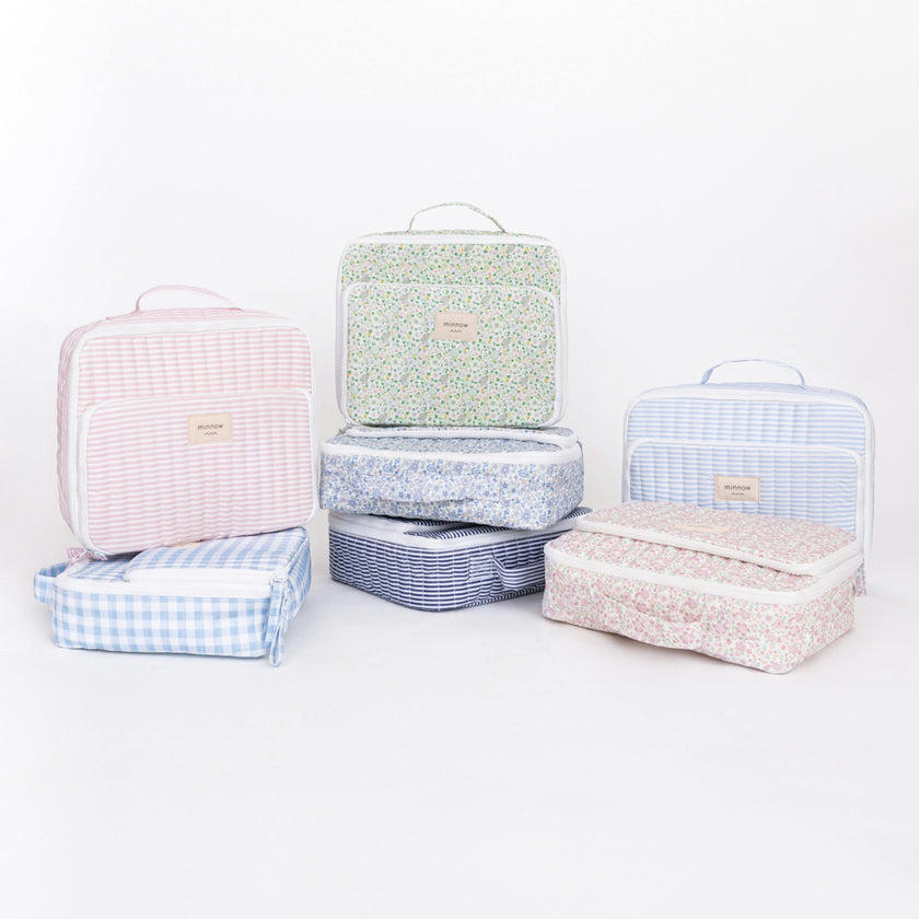 slate floral coated lunchbox