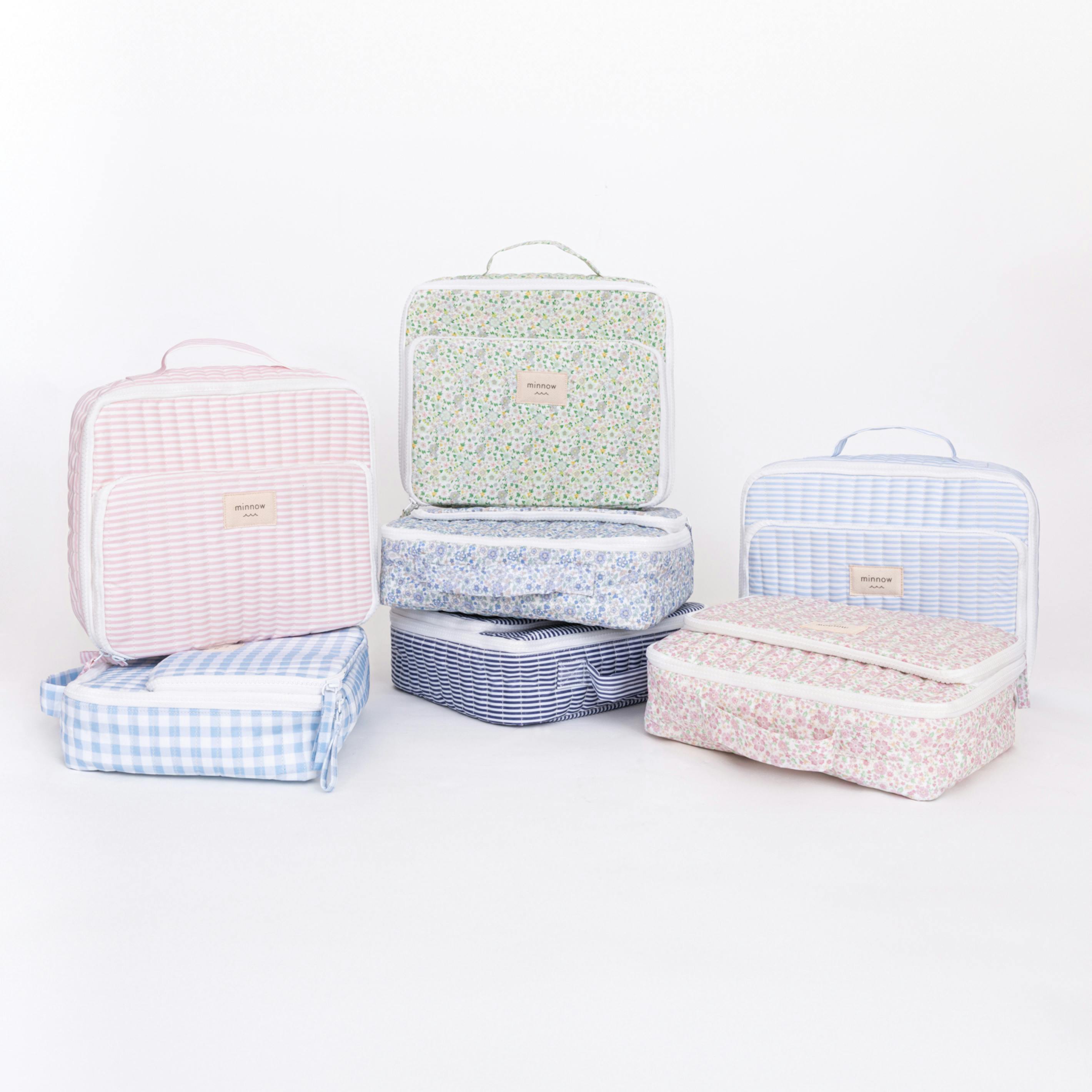 slate floral coated lunchbox
