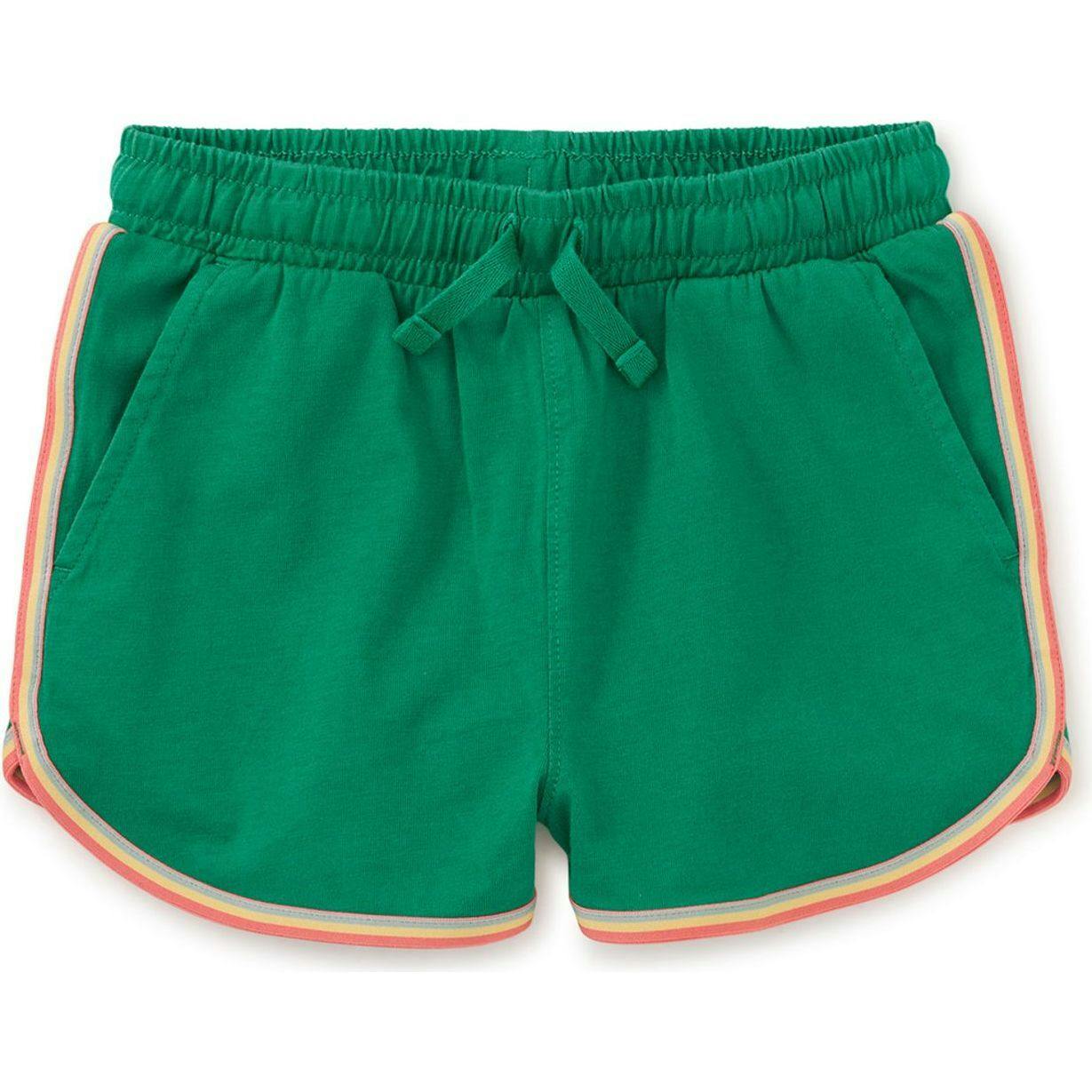Rainbow Binding Track Shorts, Green