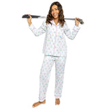 Women's Golf Long PJ Set - Organic Cotton Poplin