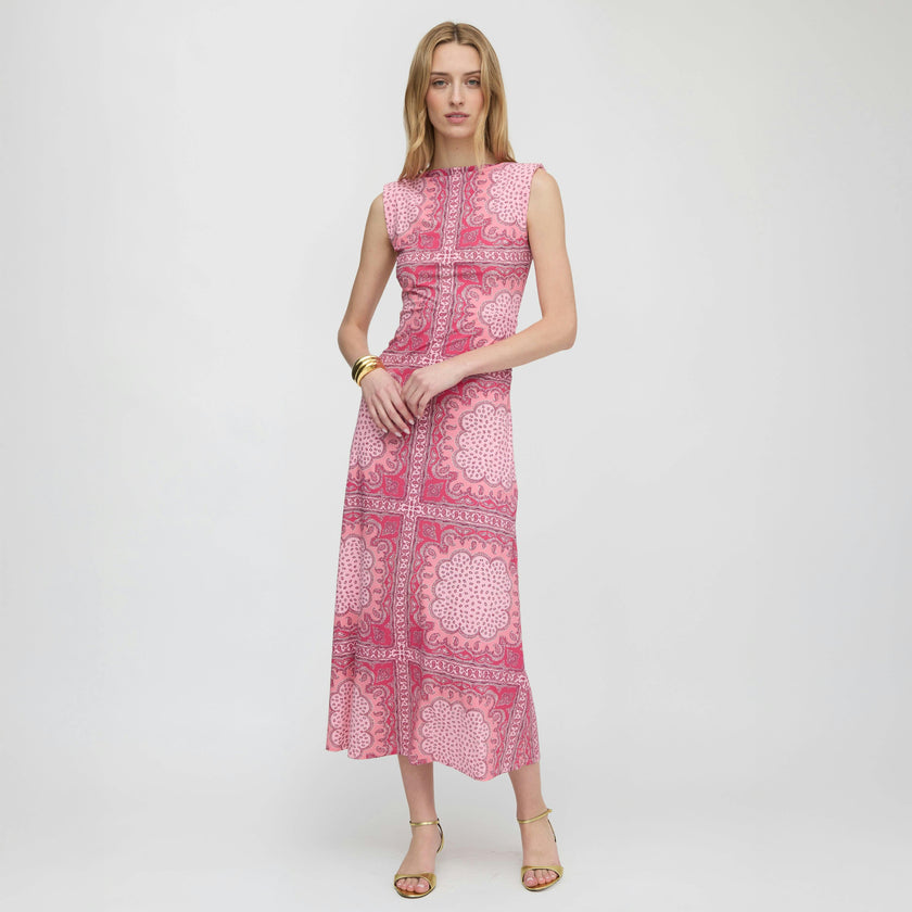 The Sloane Dress - Berry Paisley Scarf