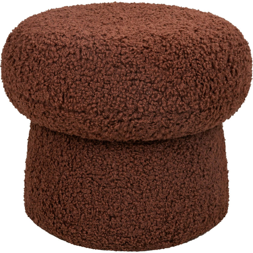 Mini Mushroom Pouf in Rouge Teddy Loop