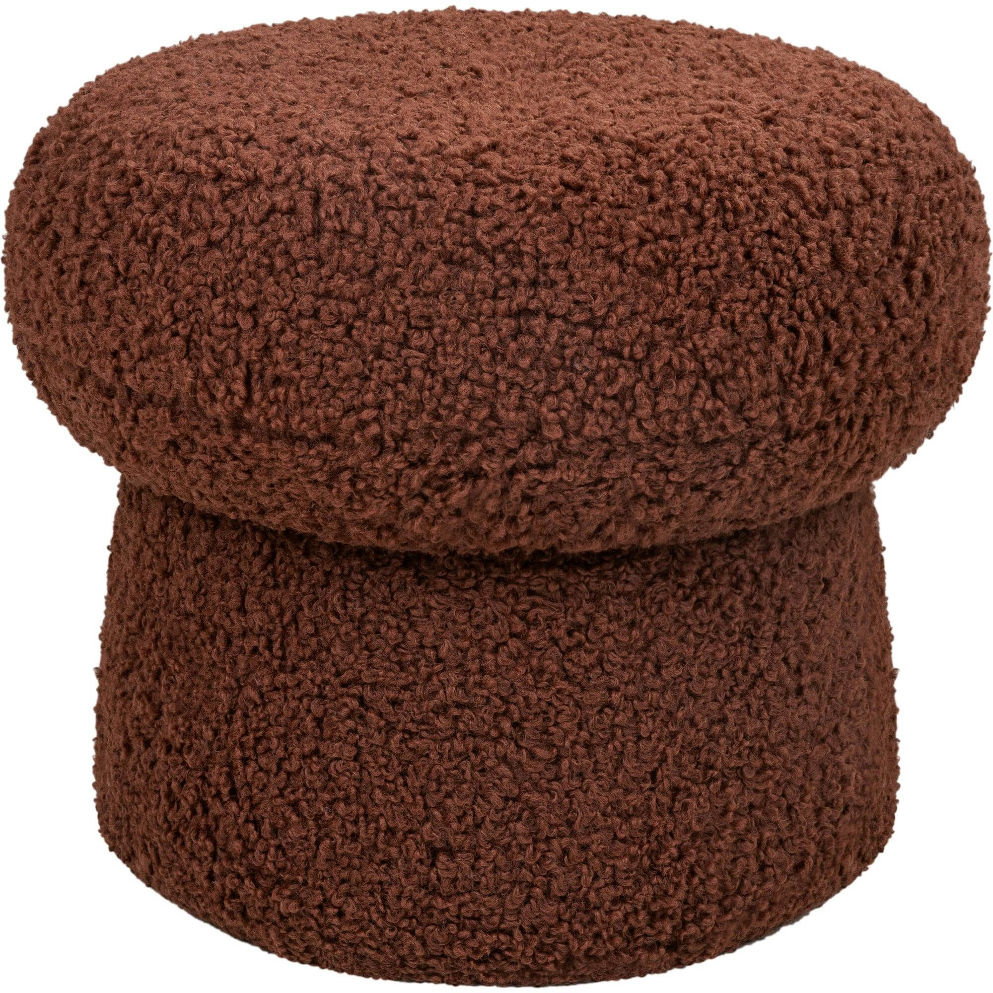 Mini Mushroom Pouf in Rouge Teddy Loop