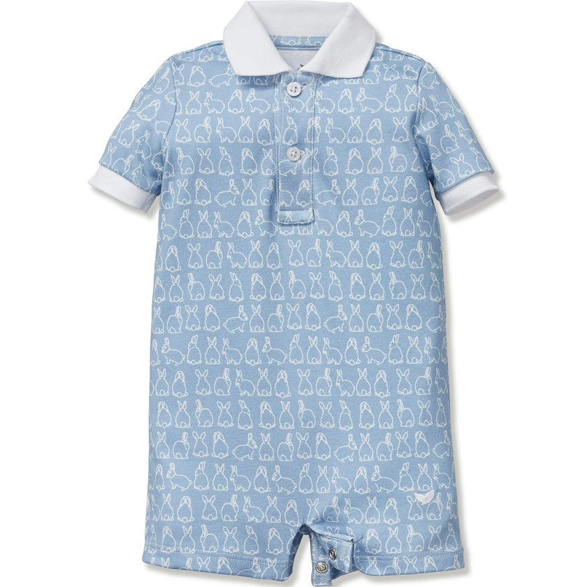 Baby's Pima Louis Play Romper in Hoppy Days Blue