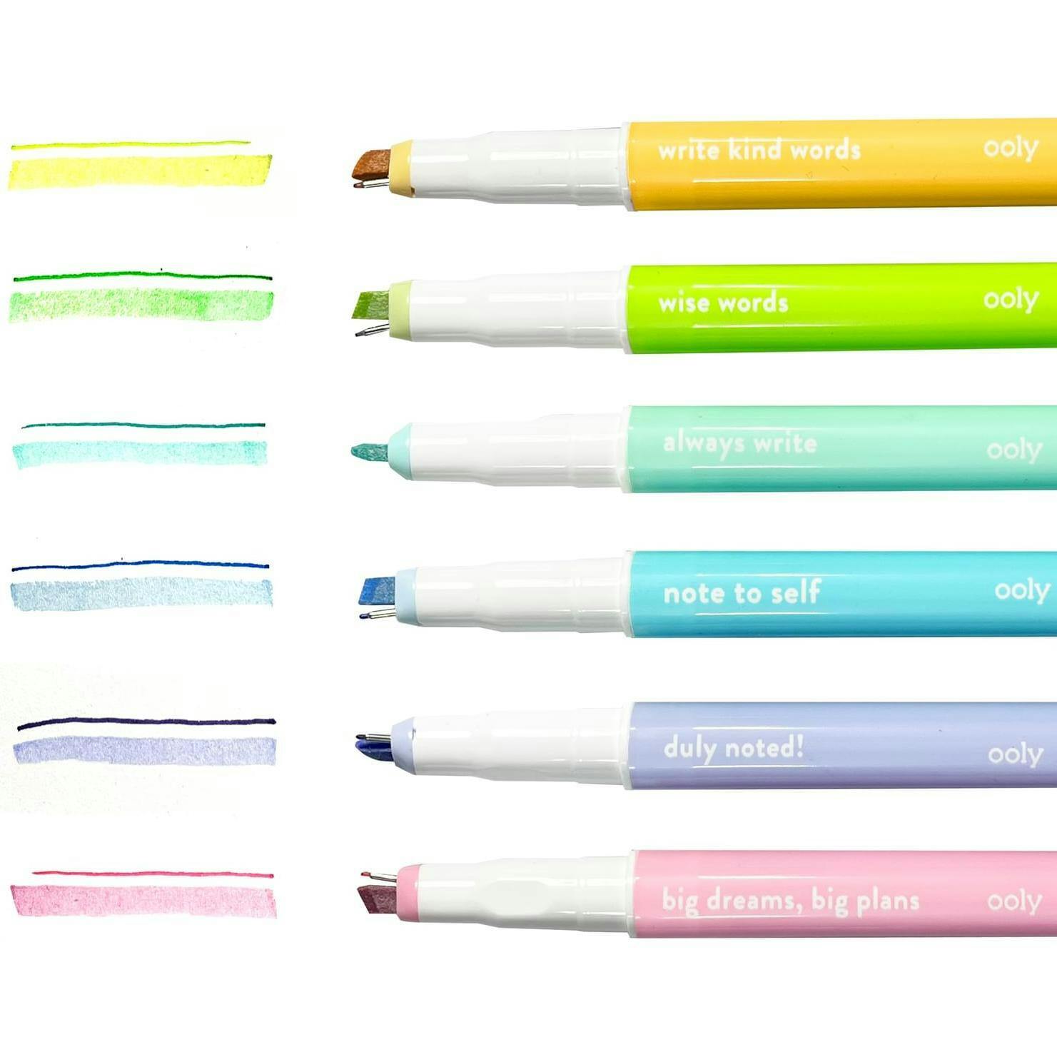 Noted! 2-in-1 Micro Fine Tip Pen and Highlighters - Set of 6