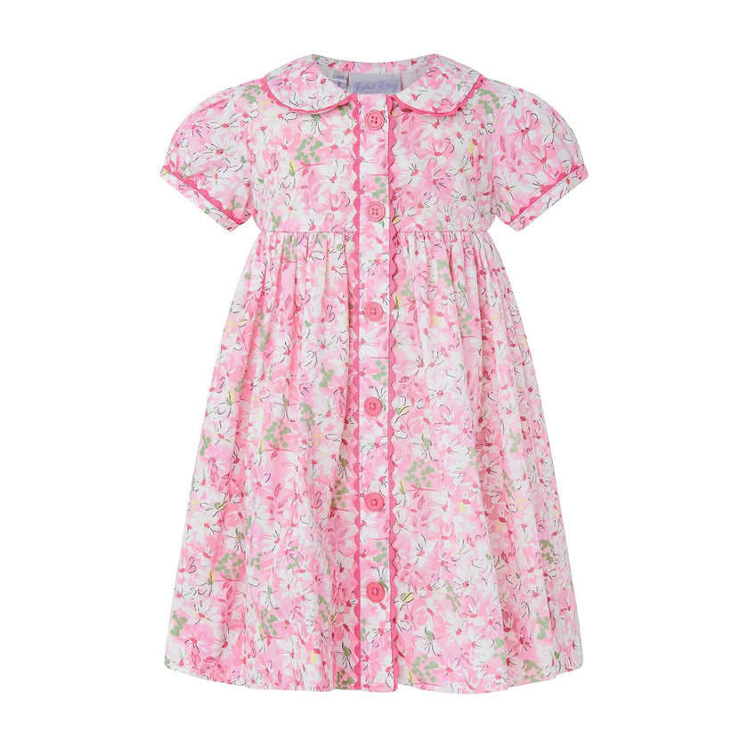 Pink Daisy Button-front Dress & Bloomers