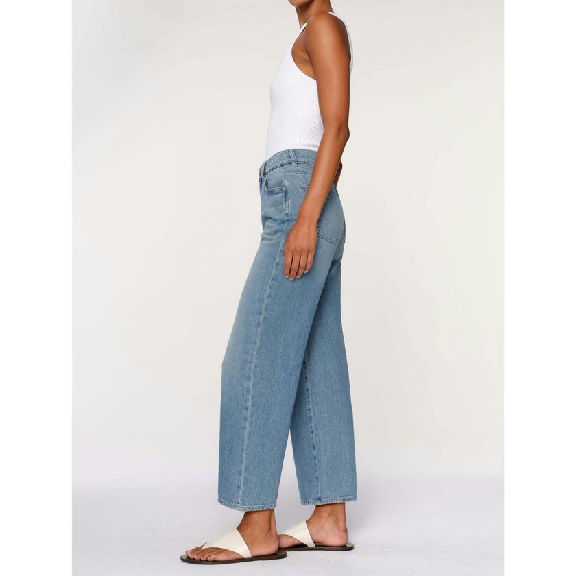 Hepburn Wide Leg High Rise Ankle Jeans | River Bank