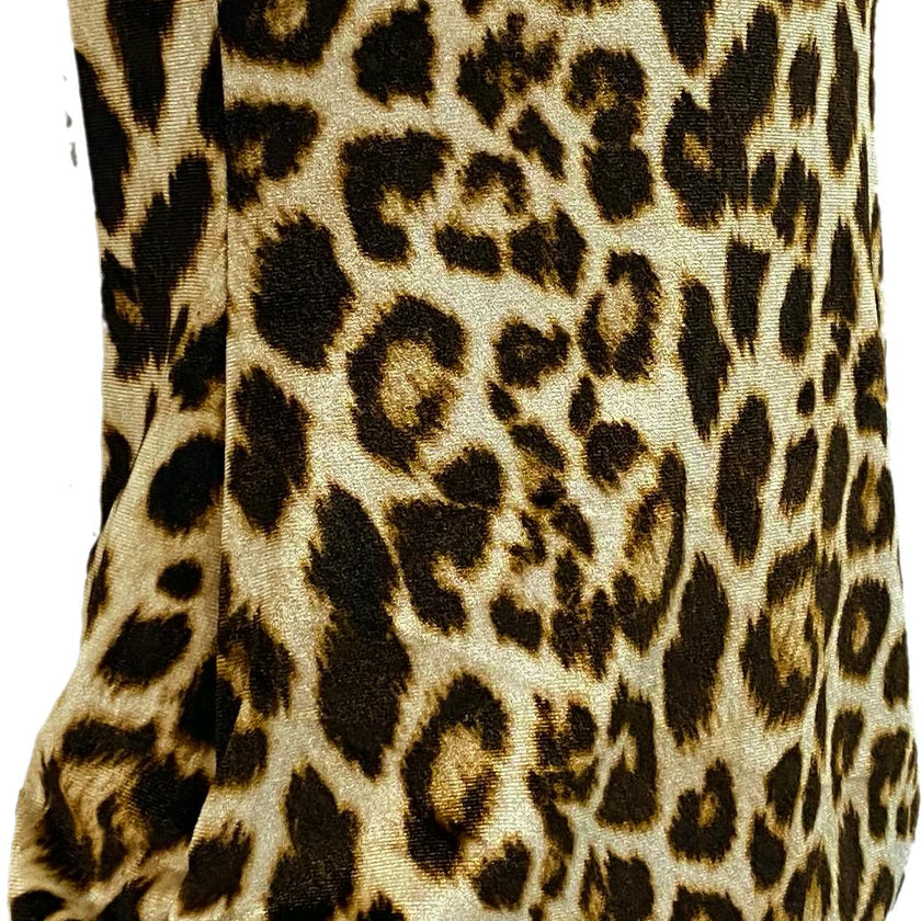 Kids Cheetah Print Velvet Tank Ruched Dress