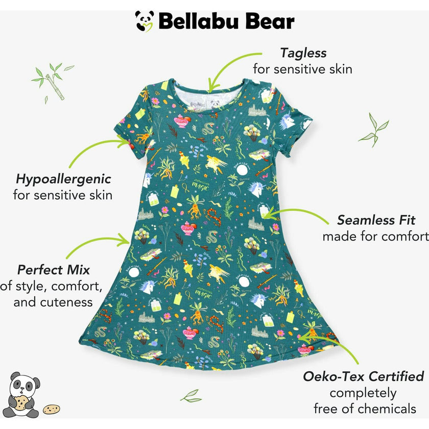 Mandrakes Potions & Herbs Bamboo Girls' Short Sleeve Dress