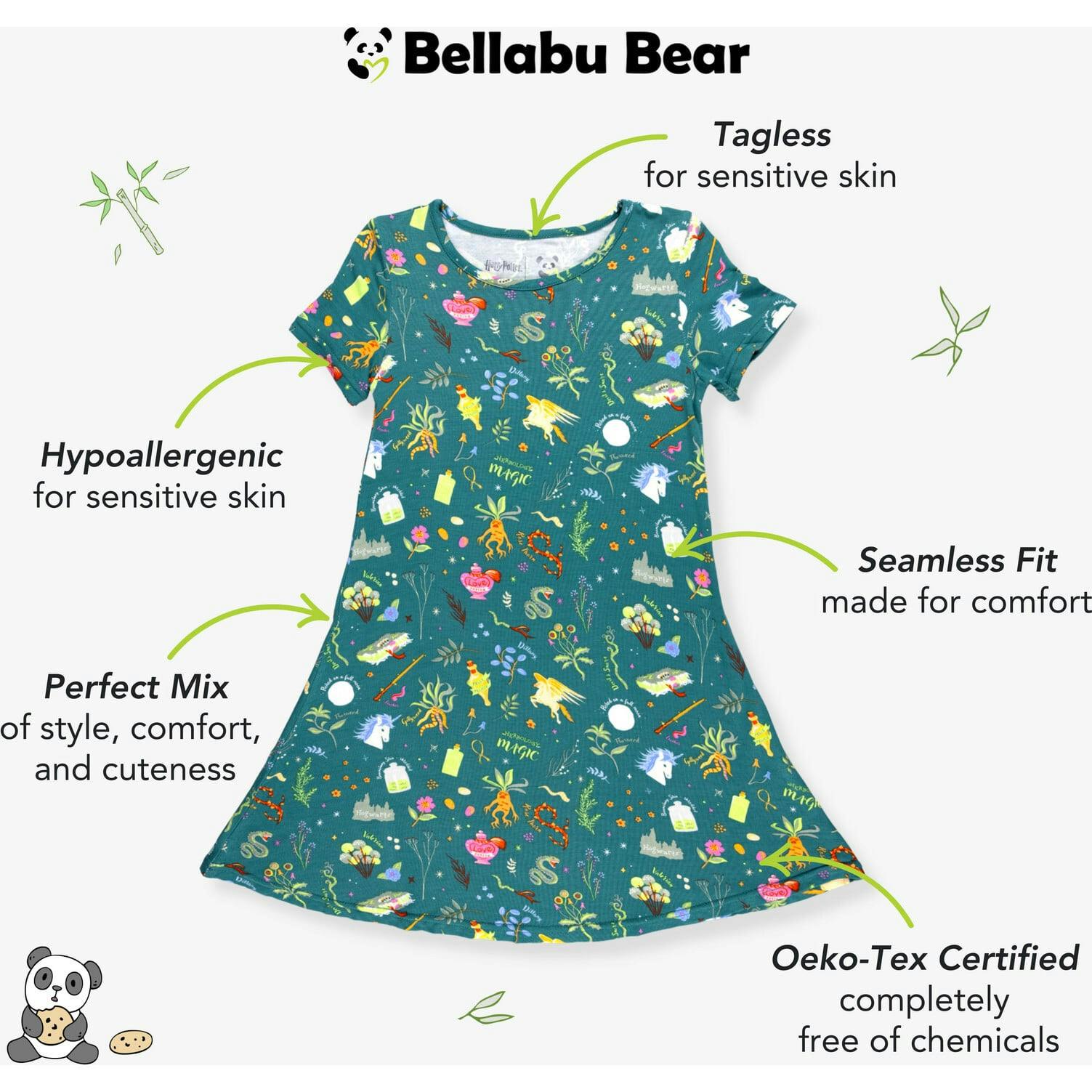 Mandrakes Potions & Herbs Bamboo Girls' Short Sleeve Dress