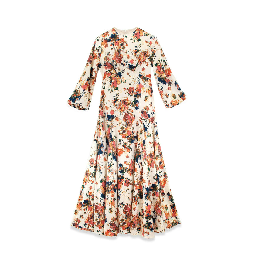 FLORAL PIPING DRESS