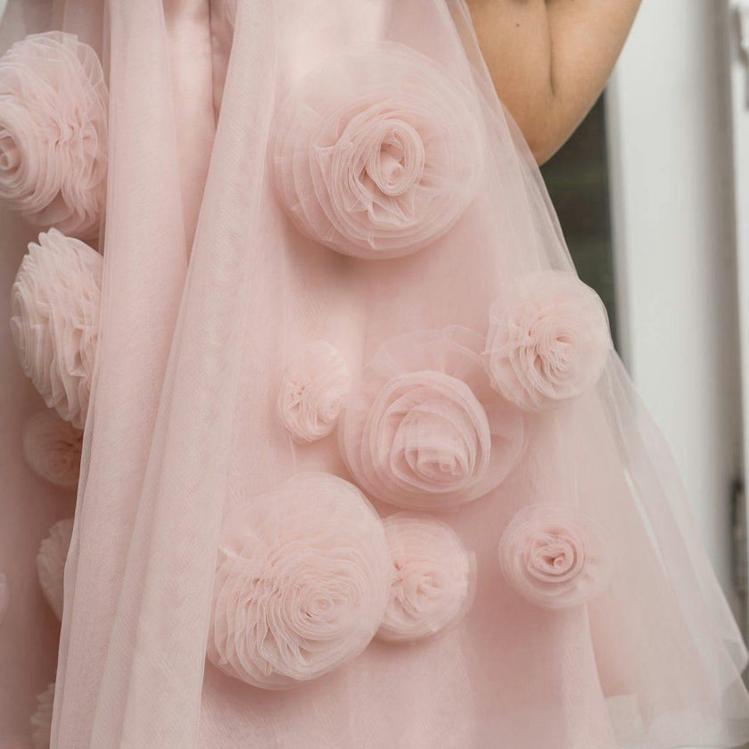 Rosa Pink Tulle Flower Dress