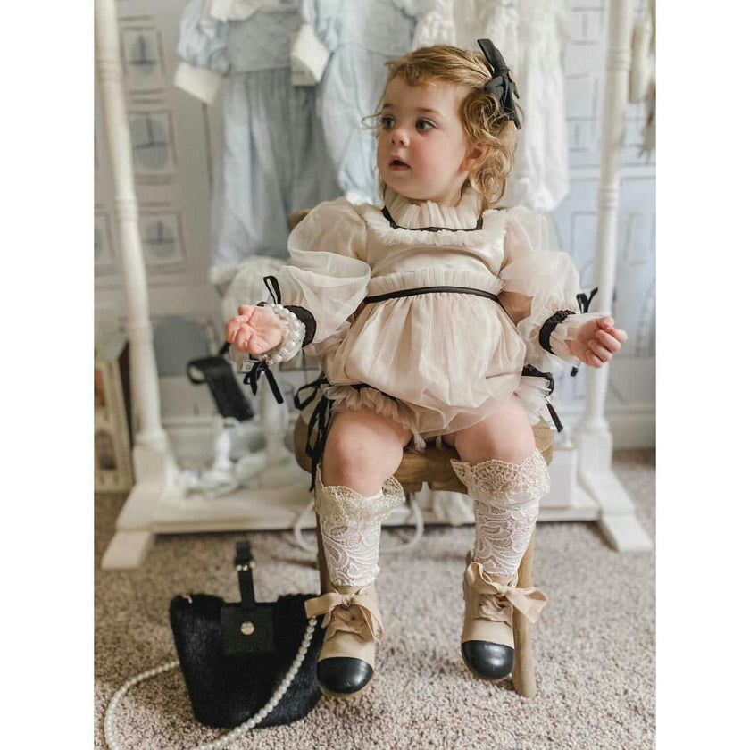 Coco-Caramel Tulle Romper