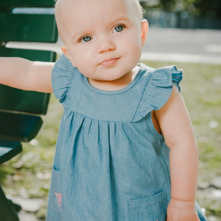 Chambray Dress And Bloomer Set