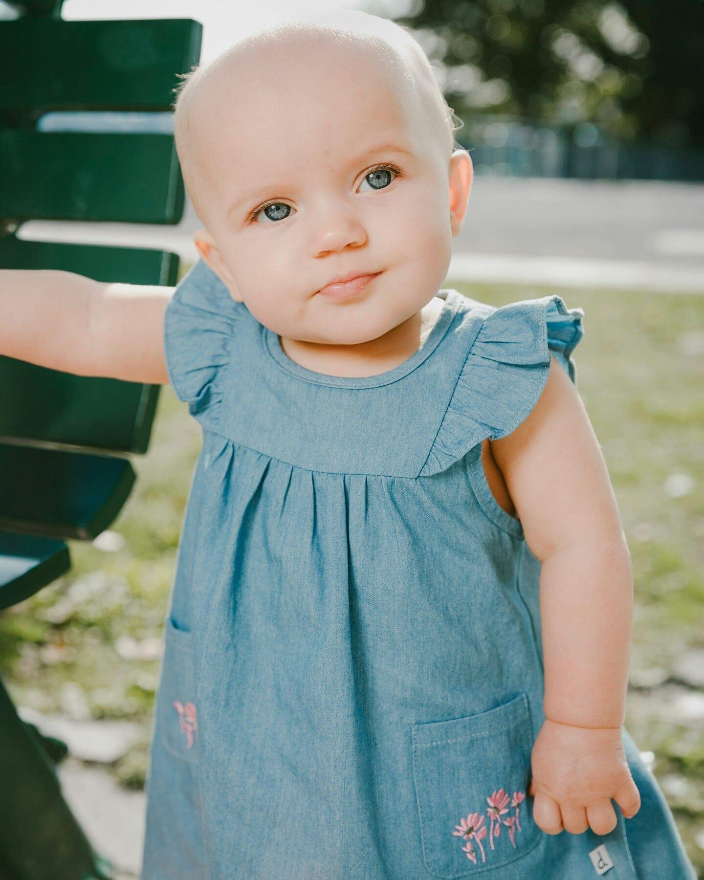 Chambray Dress And Bloomer Set