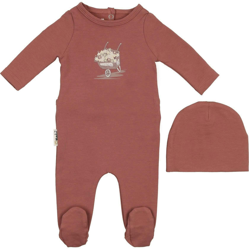 Whimsy Wheelbarrow Footie and Beanie Set