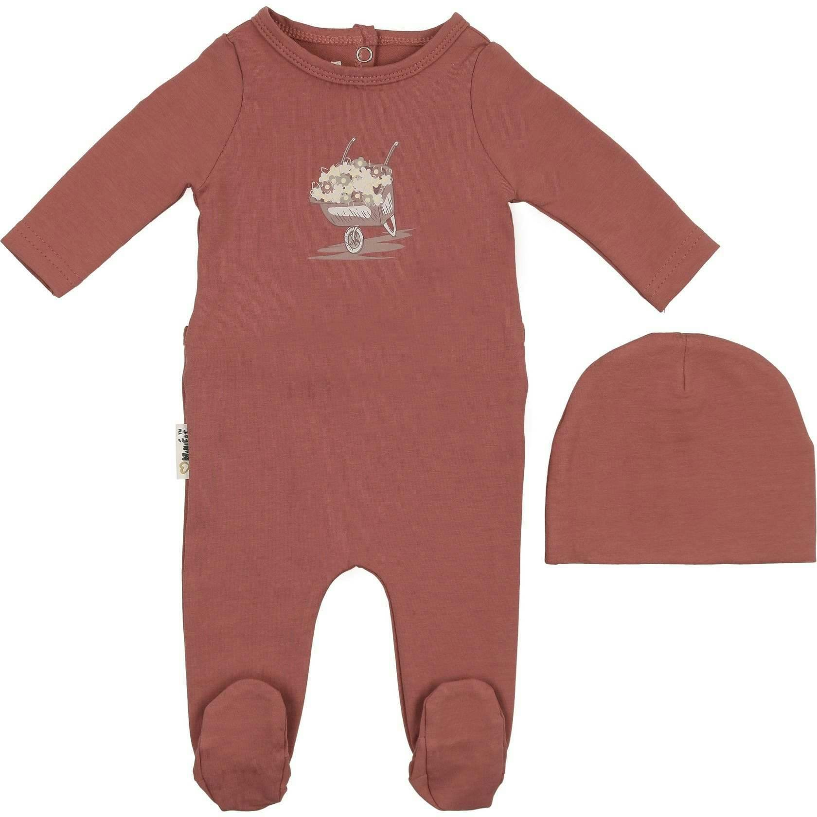 Whimsy Wheelbarrow Footie and Beanie Set