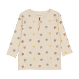 Floral Ribbed 3/4 Sleeve Top
