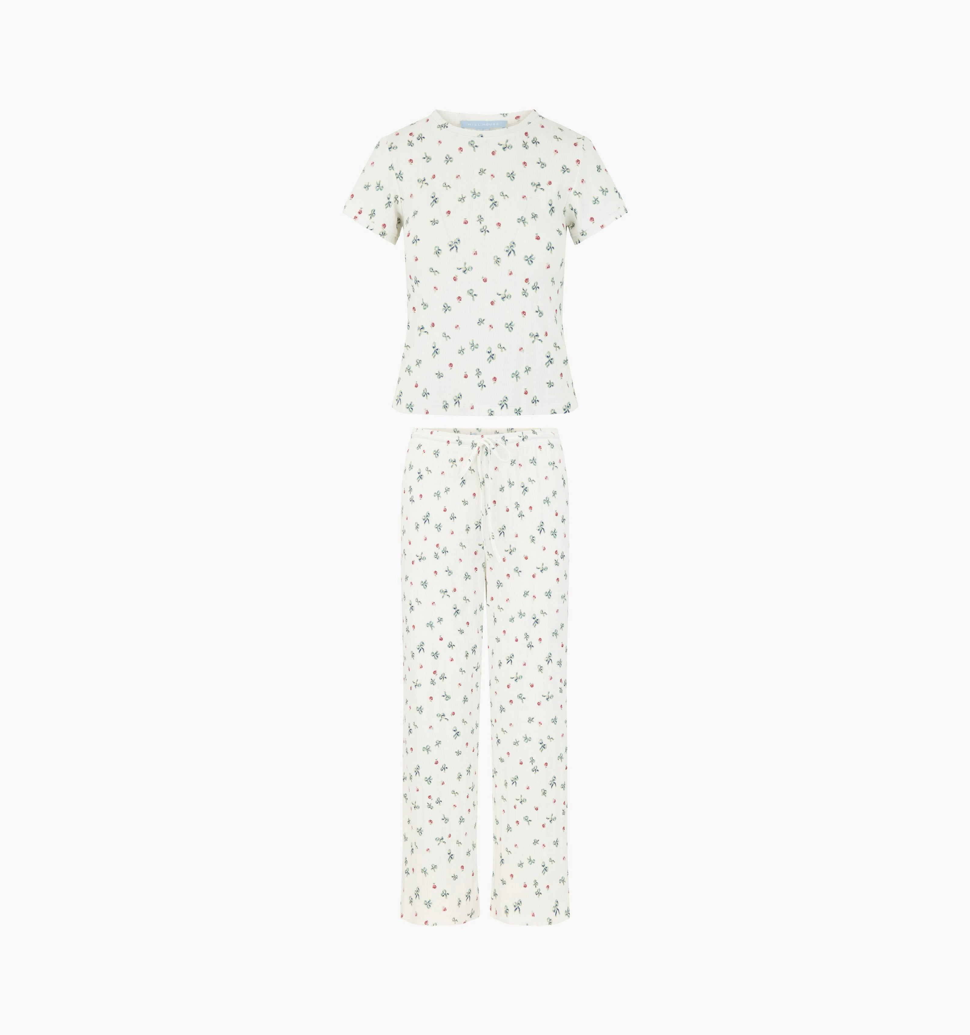 The Cleo Pointelle PJ Set - Rosie Bow Toss, Ivory