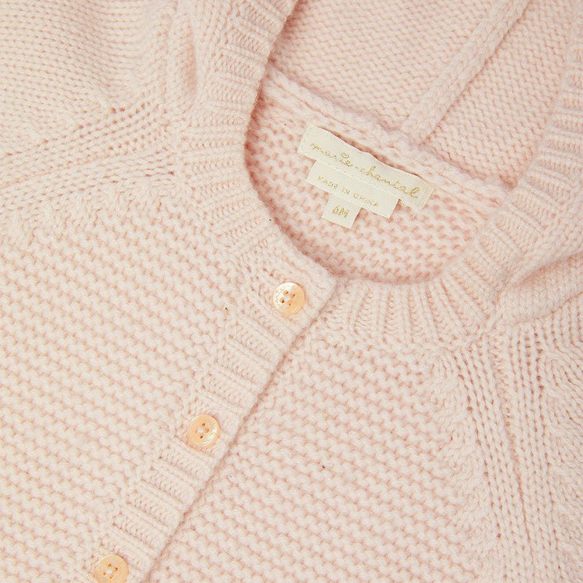 Bo Cable Knit Pram Cardigan - Pink
