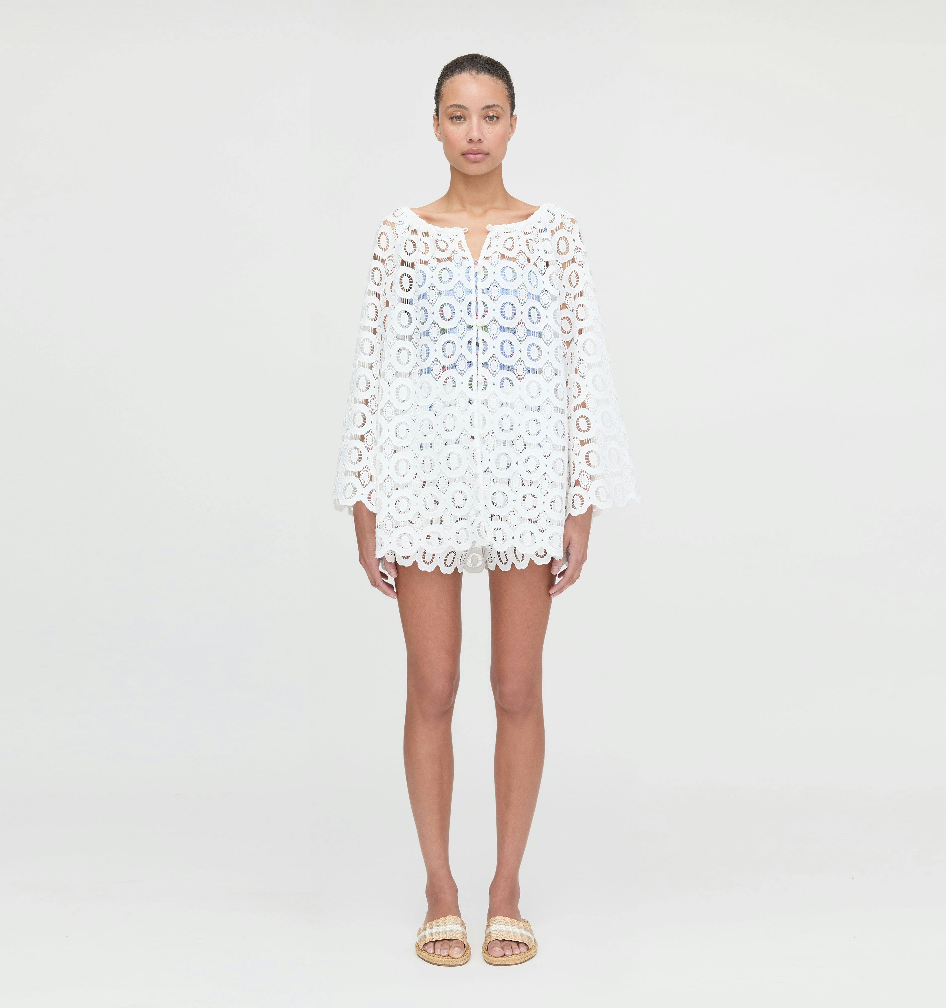 The Enella Tunic - White Broderie