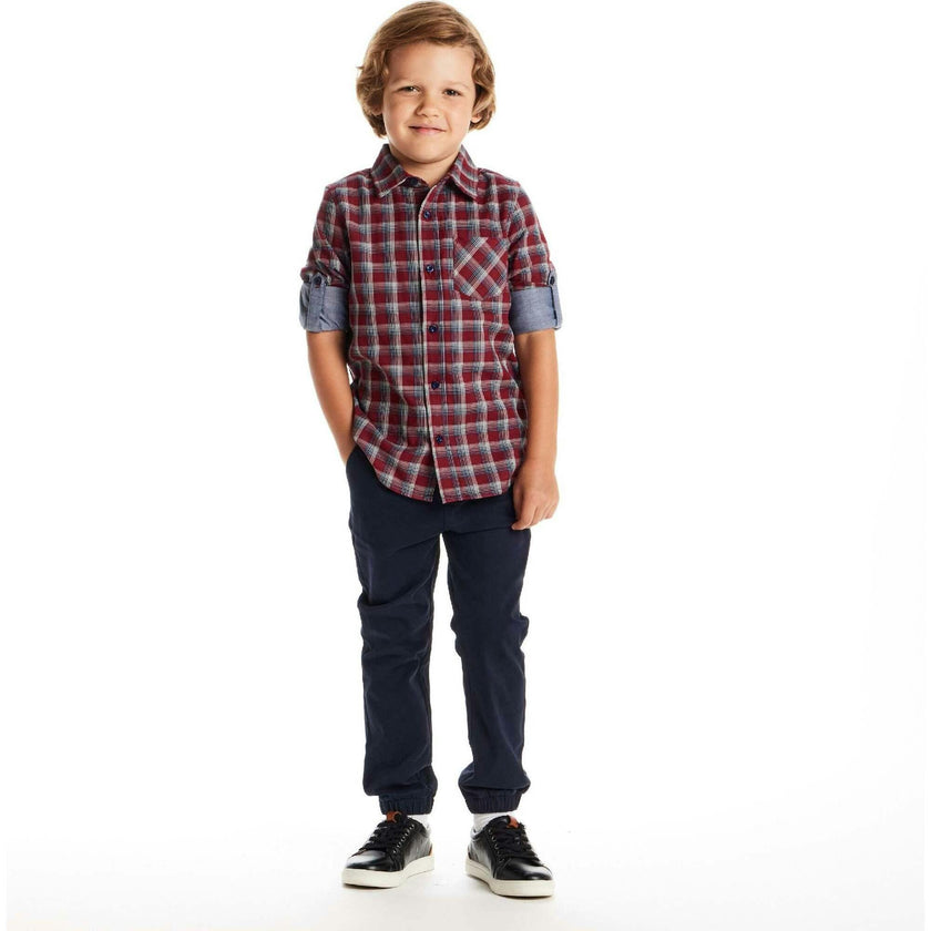 Kids Plaid Double-Facing Buttondown