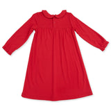 Ribbon Red - Knit Flame Resistant Long Sleeve Gown with Peter Pan Collar
