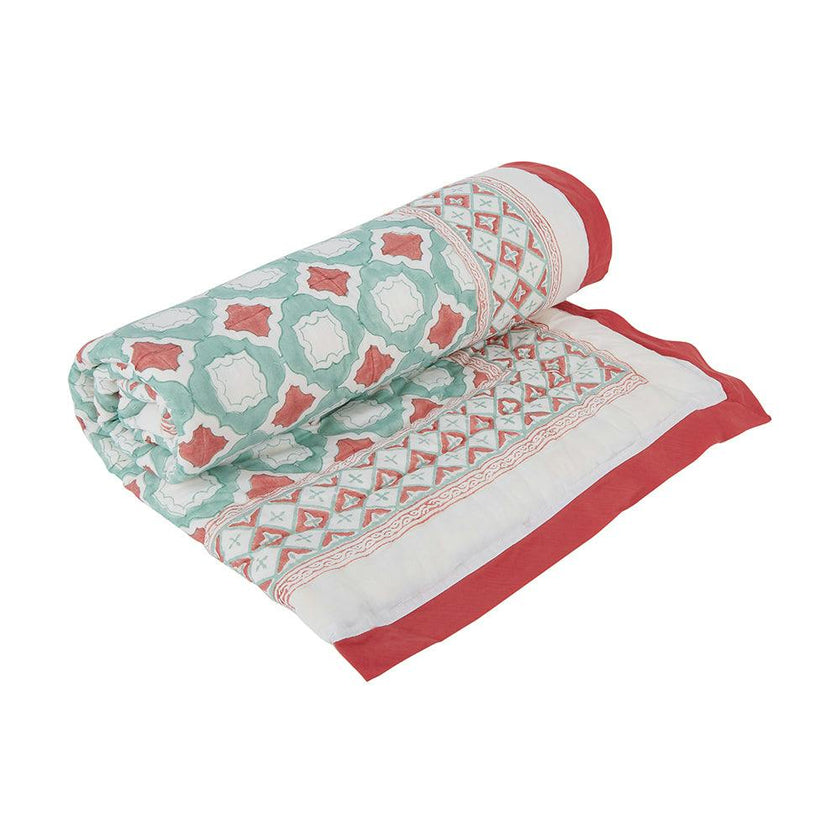 Block-Printed Cotton Crib Quilt