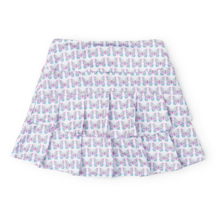 Margot Girls' Performance Skirt by LH Sport - Peace Love Butterflies Pink Multi