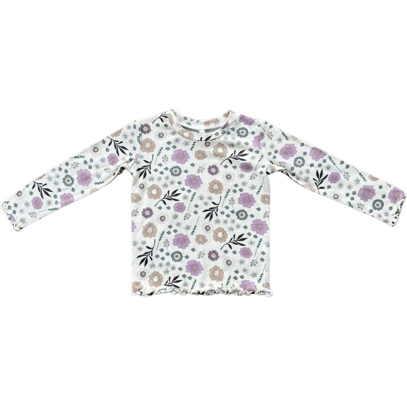 Lettuce Hem Tee Misty Rose Stripe