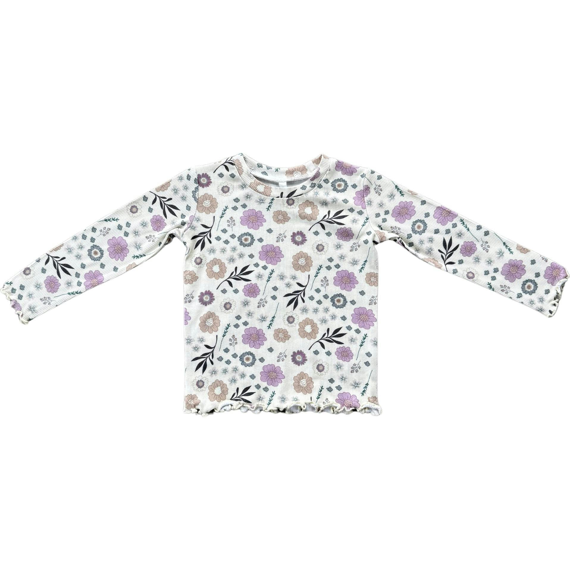 Lettuce Hem Tee Misty Rose Stripe