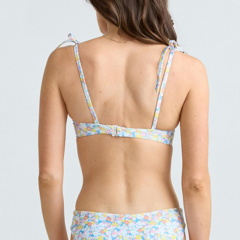 women's jasmine blossom cup bikini top with tie straps