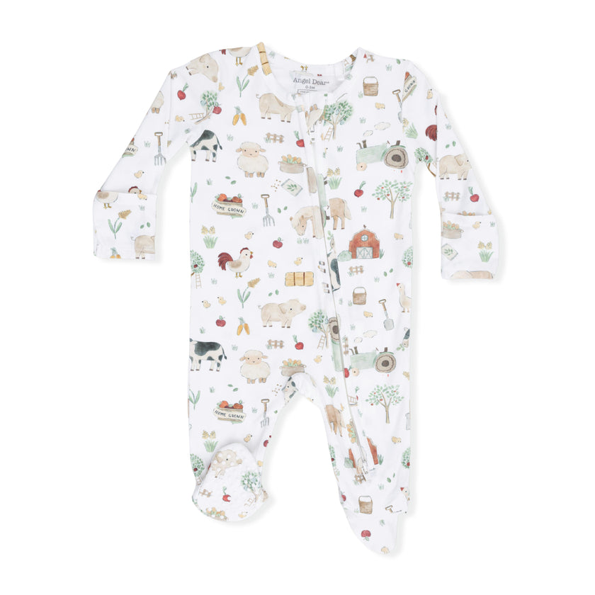 Cute Farm Animals Uni - 2 Way Zipper Footie